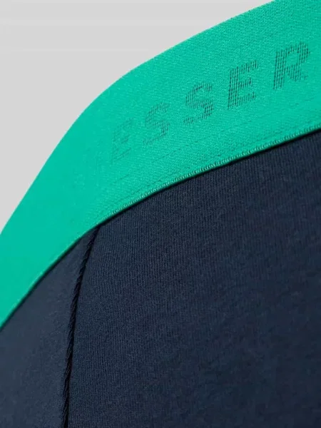 Figi z paskiem z logo w zestaw 3 szt. Schiesser granatowy