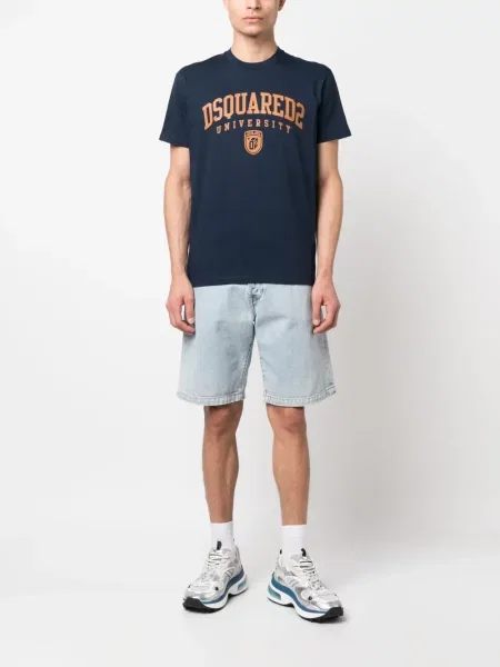 Raštuotas marškinėliai Dsquared2 mėlyna