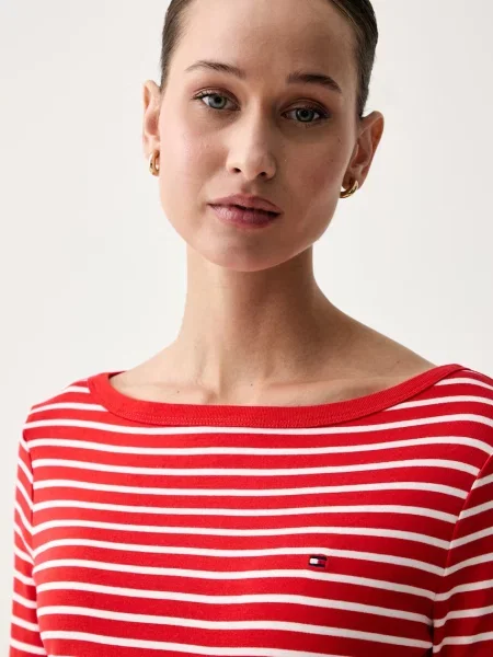 Tommy Hilfiger блуза с дълги ръкави дамска от червено