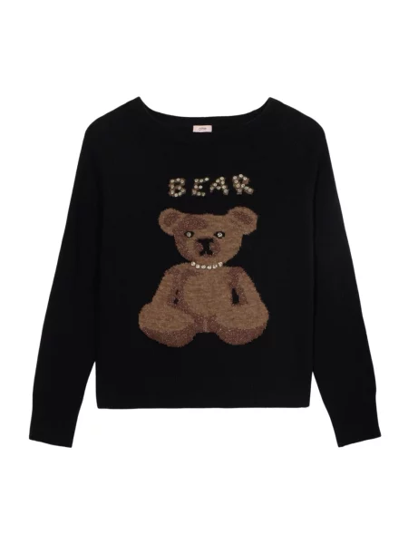 Sweter Oltre wełniany czarny