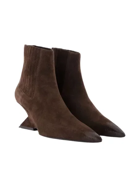 Buty do kostki The Attico skórzane brązowe