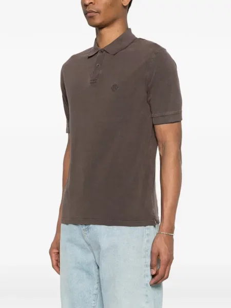 Tricou polo Herno cu broderie maro