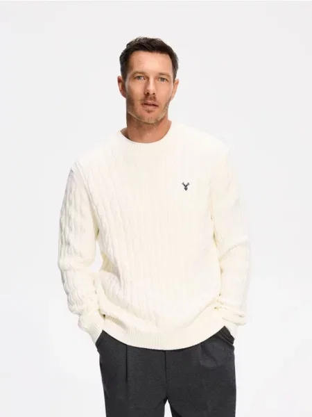 Reserved Pulover cu broderie crem