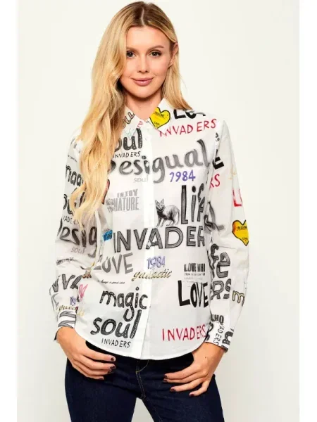 Bluză Desigual albastru