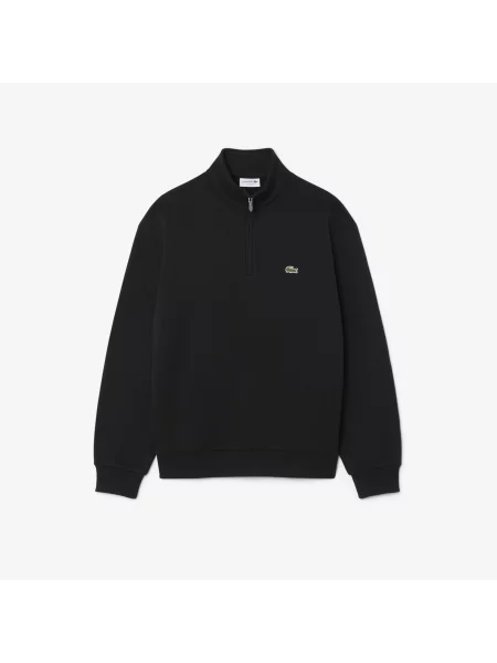 Lacoste Bluza Z Kołnierzem Na Z Dresówki czarna