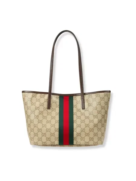 Shopperka Gucci skórzana beżowa