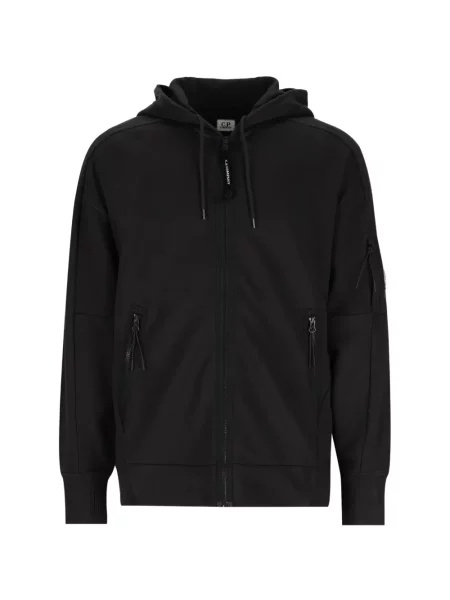 Hanorac cu glugă C.p. Company din fleece cu glugă negru
