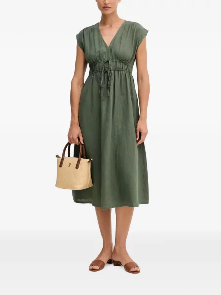 Rochie mini Benetton fără mâneci cu decolteu în V verde