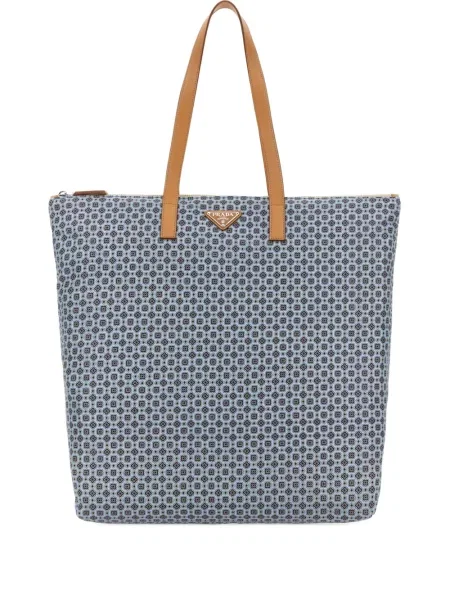 Geantă Prada cu imprimeu geometric albastru