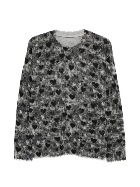 Sweter R13 w serca szary