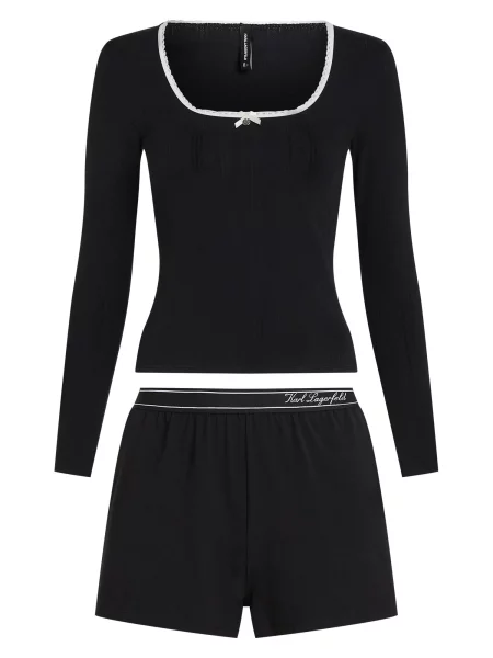 Karl Lagerfeld Pantaloni scurți / alb negru