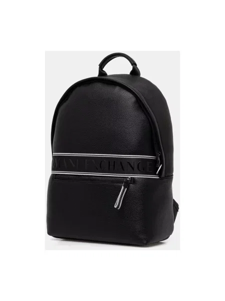 Armani Exchange plecak z imitacji skóry czarny