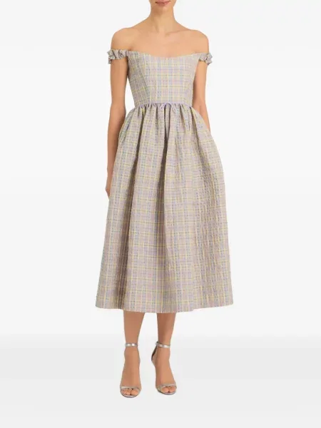 Rochie Markarian în carouri violet