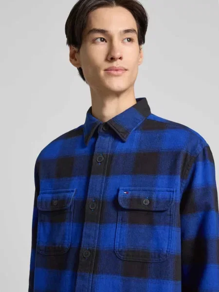 Koszula casualowa o kroju regular fit z czystej bawełny Tommy Hilfiger niebieska