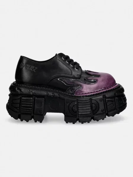 Шкіряні туфлі New Rock NOMADA LILA BOX PLANE CRUST NEGRO