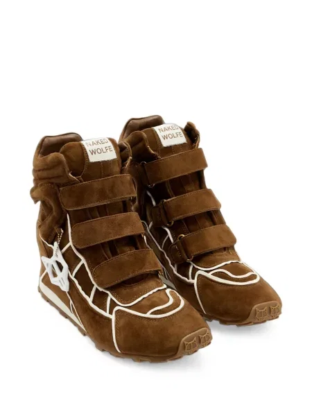 Szarvasbőr pántos sneaker Naked Wolfe barna