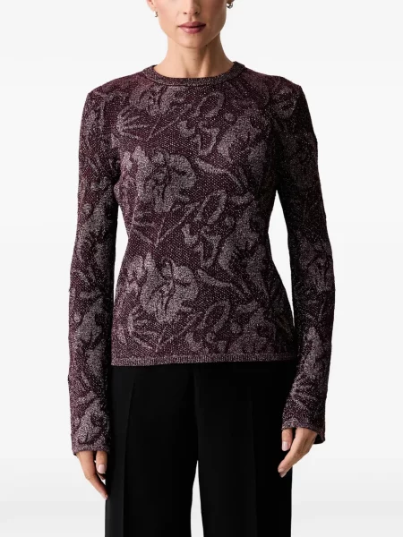 Pulover Liu Jo cu model floral din jacard violet