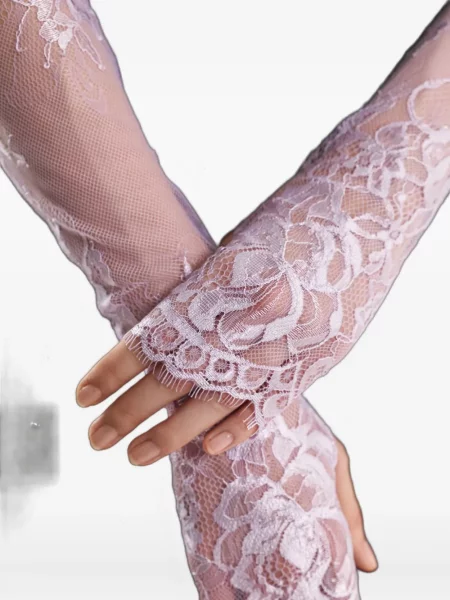 Mănuși 2310 Studio cu model floral violet