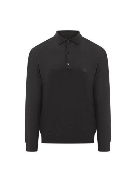 Koszulka polo Etro wełniana czarna