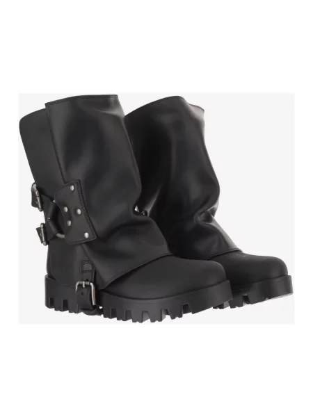 Botki Dolce And Gabbana skórzane czarne