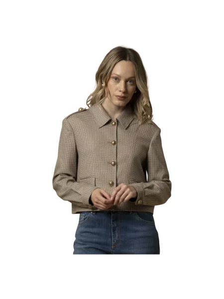 Kurtka Kocca w kratkę brązowa