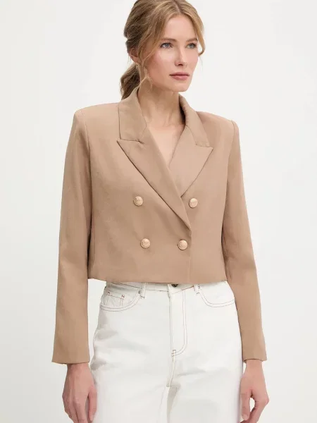 Піджак Answear.LAB двобортний однотонний коричневий