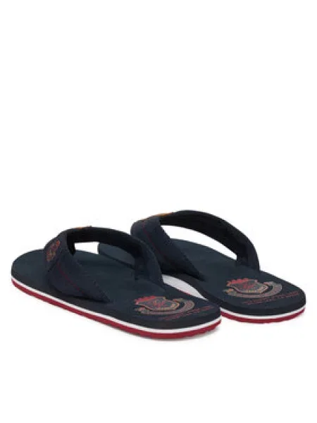 Tommy Hilfiger Šlepetės per pirštą Patch Hilfiger Beach Sandal Tamsiai mėlyna