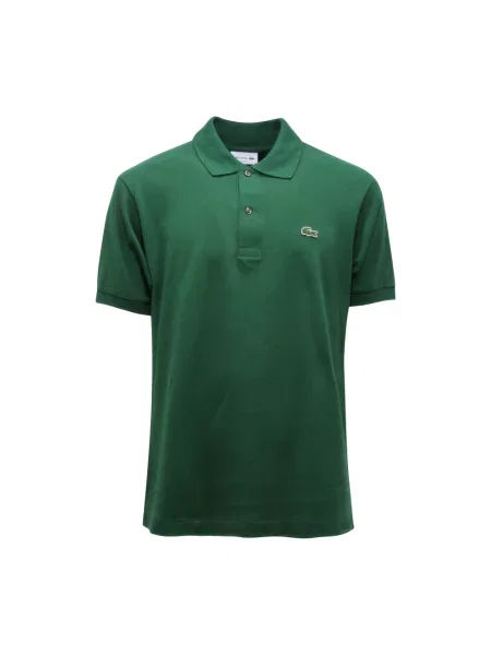 Lniana koszulka polo Lacoste z logo w miejskim stylu zielona