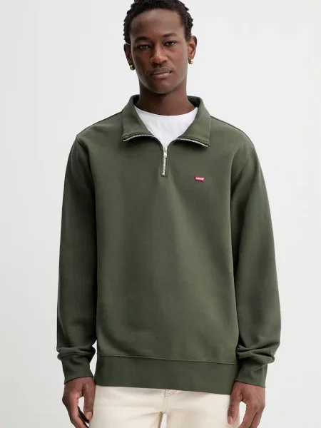 Bombažen pulover Levi's LSE_ORIGINAL HM zelena