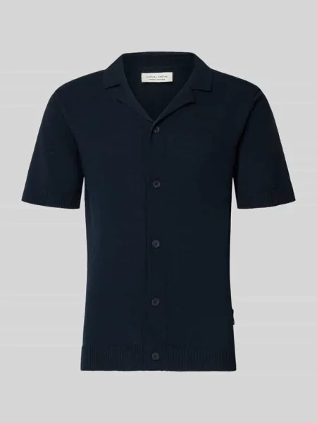 Koszula casual o kroju regular fit z kołnierzem rewersowym model LINDHOLM' Casual Friday granatowa