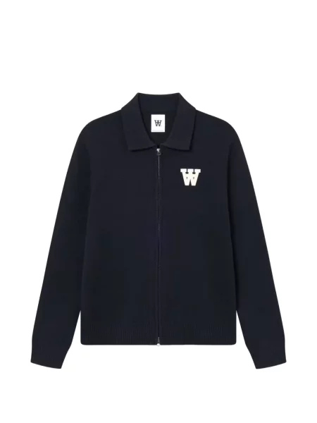 Cardigan Wood Wood cu autograf albastru