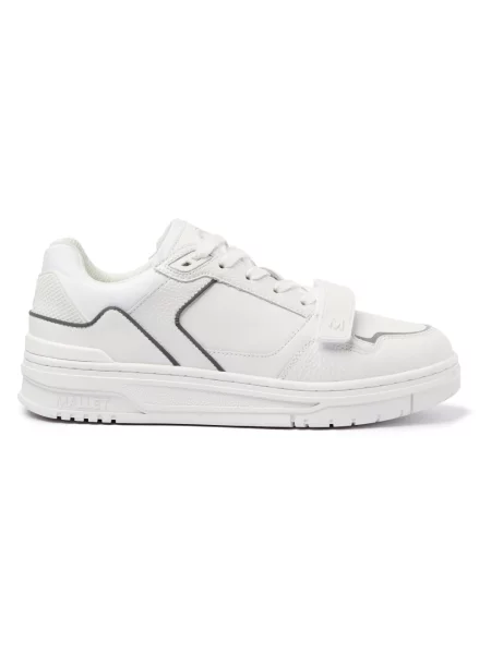 Sneakersy Mallet London skórzane na ramiączkach białe