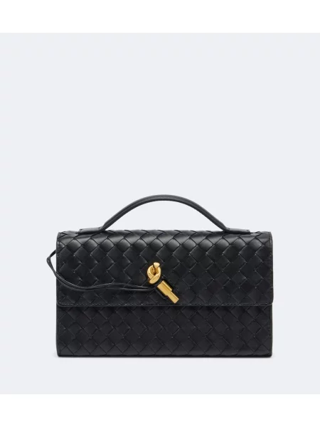 Geantă plic Bottega Veneta din piele negru