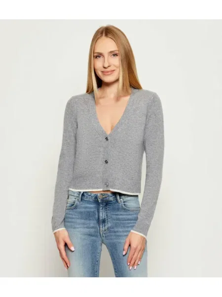 Pinko De lână cardigan STROMBOLI cu adaos de cașmir gri