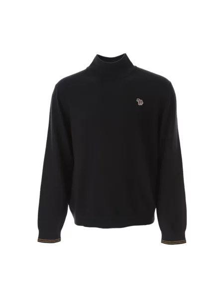 Sweter z golfem Ps By Paul Smith w zebrę czarny