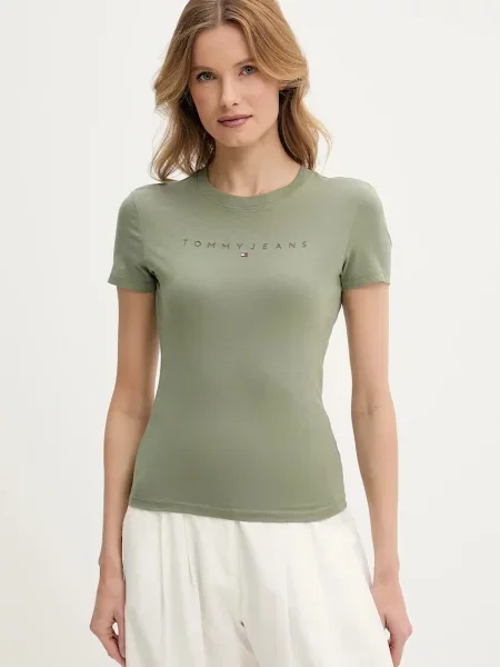 Тениска Tommy Jeans зелено