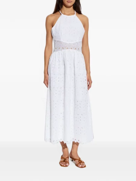 Rochie Frame cu broderie fără mâneci alb