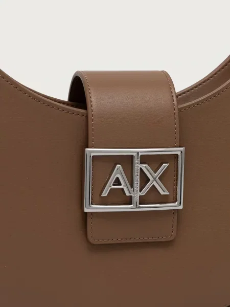 Кожаная сумка хобо Armani Exchange