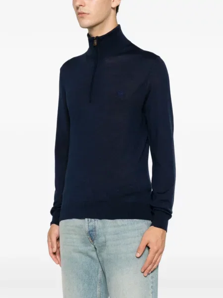 Pulover Etro cu broderie albastru