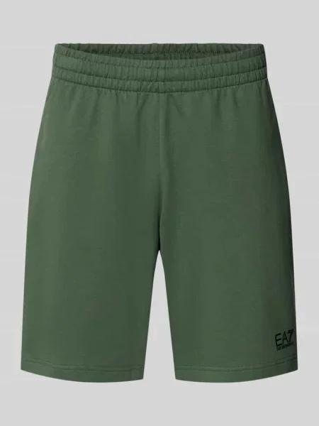 Szorty z elastycznym pasem i logo Ea7 Emporio Armani zielone