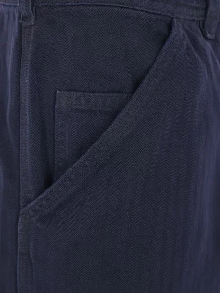 Blugi Maison Margiela cu model herringbone albastru