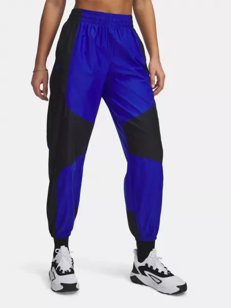 Dámske tréningové nohavice Under Armour Project Rock Woven Bottom black modrá