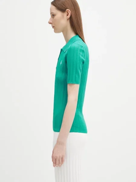 Πόλο Sporty & Rich Src Ribbed Polo πράσινο