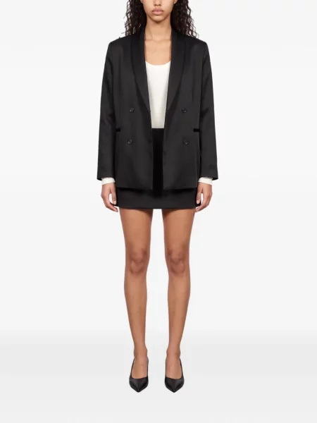 Fusta mini Wardrobe.nyc din satin negru