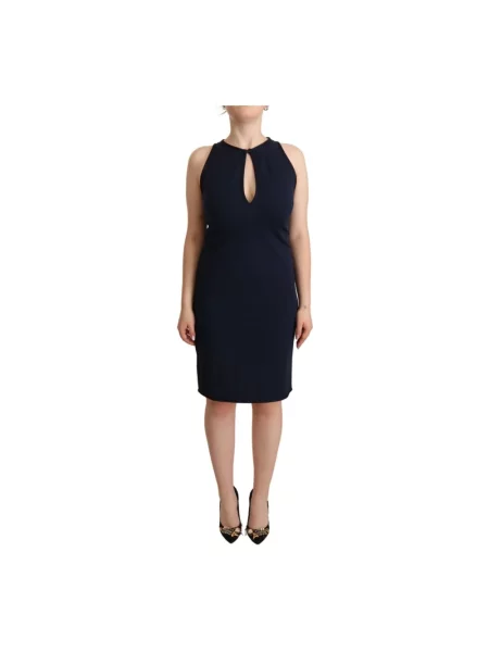 Osłona sukienka ołówkowa John Galliano bez rękawów niebieska