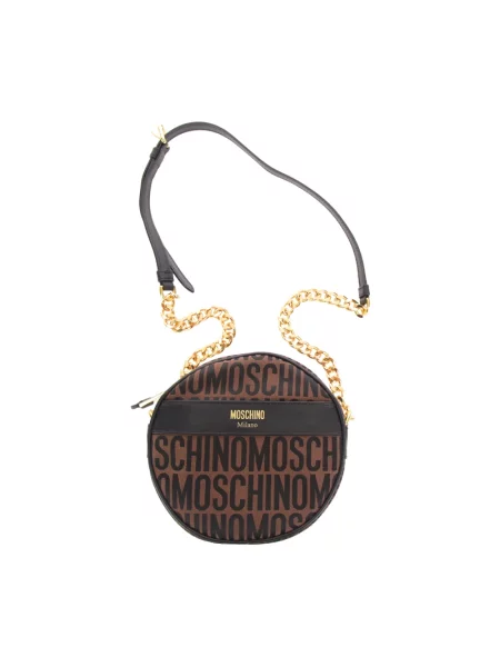 Torebka Moschino z logo brązowa