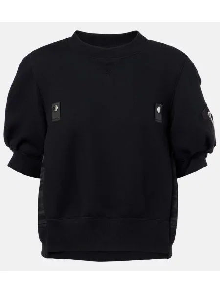 Top Sacai z dżerseju czarny