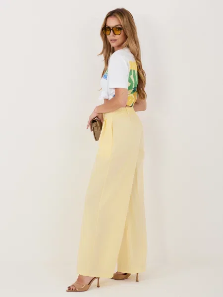 Pantaloni palazzo Rue Paris galben