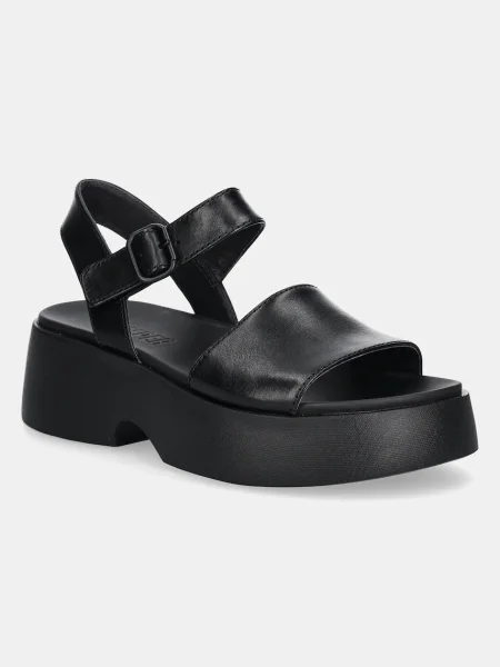 Camper sandale de piele Tasha femei cu platforma negru