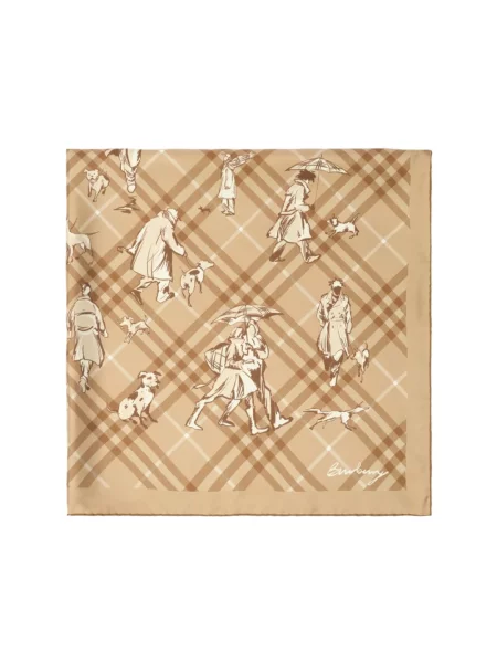 Chusta Burberry w kratę brązowa
